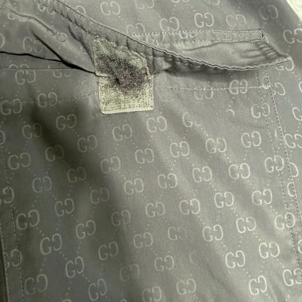 Gucci Mens GG Monogram Cargo Shorts Grey Jacquard Made in Italy Drawstring Waist